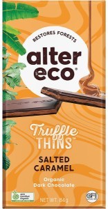 Alter Eco Chocolate Organic Salted Caramel Dark Truffle Thins 12x84g