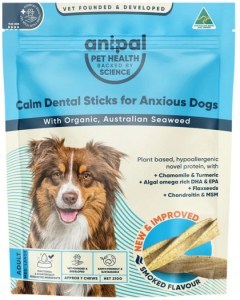 ANIPAL Calm Dental Sticks for Anxious Dogs Smoked Flavour 210g