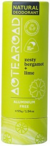 AOTEAROAD Natural Deodorant Stick Zesty Bergamot + Lime 55g