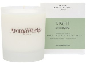 AROMAWORKS LIGHT Candle Lemongrass & Bergamot Medium 220g