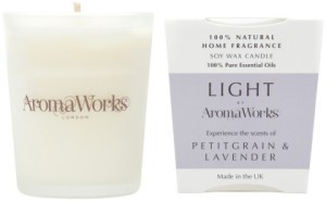 AROMAWORKS LIGHT Candle Petitgrain & Lavender Small 75g