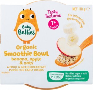 Baby Bellies Organic Smoothie Bowl Banana, Apple & Oats 110g