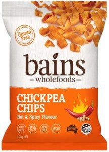 Bains Wholefoods Chickpea Chips Hot & Spicy  100g