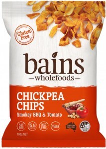 Bains Wholefoods Chickpea Chips Smokey BBQ & Tomato  100g