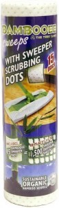 Bambooee Reusable Bamboo Sweeps Roll with Scrubbing Dots 15 Single Sheets
