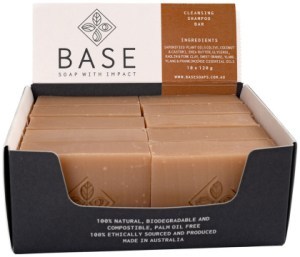 BASE (SOAP WITH IMPACT) Bar Cleansing Shampoo (For Oily Hair) (Raw Bar) 120g x 10 Display