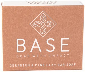 BASE (SOAP WITH IMPACT) Soap Bar Geranium & Pink Clay (Boxed) 120g