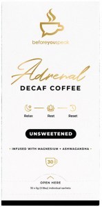 BEFORE YOU SPEAK Adrenal Decaf Coffee Unsweetened 5g x 30 Pack