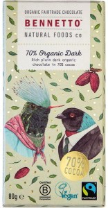 Bennetto Organic Dark Chocolate 70% Organic Dark 12x80g