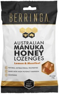 BERRINGA Australian Manuka Honey Lozenges Lemon & Menthol (made with MGO 900+) x 30 Pack (150g)