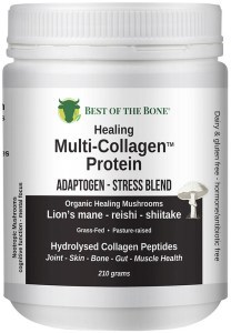 BEST OF THE BONE Healing Multi-Collagen Protein Powder Adaptogen-Stress Blend (Organic Healing Mushr
