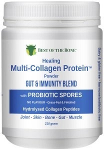 BEST OF THE BONE Healing Multi-Collagen Protein Powder Gut & Immunity Blend with Probiotic Spores Un