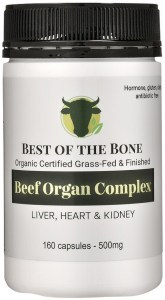 BEST OF THE BONE Organic Beef Organ Complex Liver, Heart & Kidney 160c