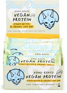 Blue Dinosaur Vegan Protein Peanut Butter & Caramel Choc Bars  12x45g