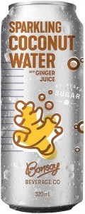 Bonsoy Sparkling Ginger Coconut Water  12x320ml Cans