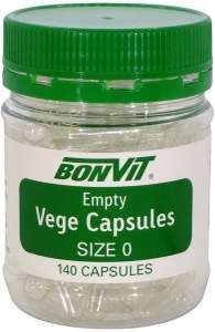BONVIT Empty Capsules Size '0' Vege 140c