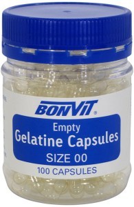 BONVIT Empty Capsules Size '00' Gelatine 100c