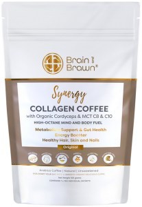 BRAIN AND BRAWN Collagen Coffee Synergy (Organic Cordyceps & MCT C8 & C10) Sachets 15g x 7 Pack