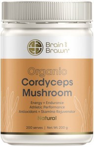 BRAIN AND BRAWN Organic Cordyceps Mushroom Natural 200g