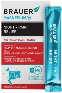 BRAUER Magnesium+ Night + Pain Relief Oral Powder Sachet 2g x 24 Pack