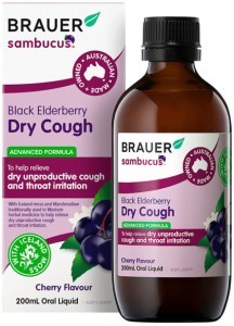 BRAUER Sambucus Black Elderberry Dry Cough (Advanced Formula) Cherry Flavour Oral Liquid 200ml
