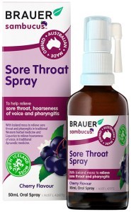 BRAUER Sambucus Sore Throat Spray Cherry Flavour Oral Spray 50ml