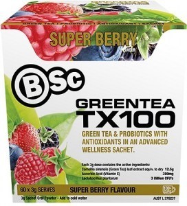 BSc Green Tea TX100 Superberry 60x3g Serve Pack
