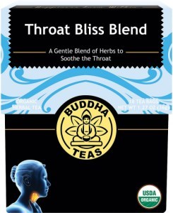 Buddha Teas Organic Herbal Tea Bags Throat Bliss Blend 18pk