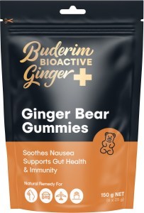 Buderim Ginger+ BioActive Ginger Plus Hot Gummie Bears 150g Pouch