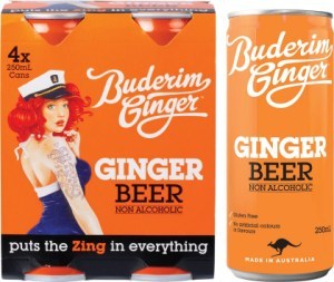 Buderim Ginger Ginger Beer Non Alcoholic 4x250ml