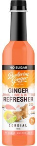 Buderim Ginger Ginger Lemon, Lime & Bitter Refresher Cordial No Sugar 750ml