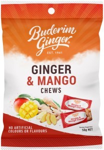 Buderim Ginger Mango Chews  50g
