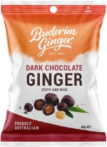 Buderim Ginger Snack Pack Dark Choc Ginger 40g