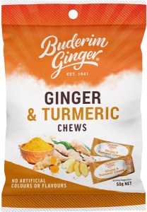 Buderim Ginger Tumeric & Ginger Chews  50g