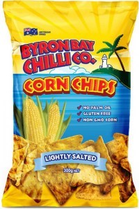 Byron Bay Chilli Lightly Salted Corn chips 12 x 175g