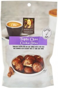 Byron Bay Gluten Free Triple Choc Fudge Cookie Bites in Pouch 100g