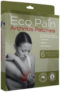 BYRON NATURALS with ECO PAIN Arthritis Patches (Arnica Patches - 9cm x 13cm) x 6 Pack