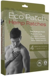 BYRON NATURALS Eco Patch Hemp Patches (Hemp Gel Patches - 10cm x 7cm) 4 Pack