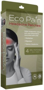 BYRON NATURALS Eco Pain Headache Patches (Gel Patches - 5cm x 12cm) 4 Pack