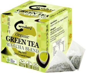CARWARI Organic Green Tea Matcha Blend x 10 Pyramid Bags