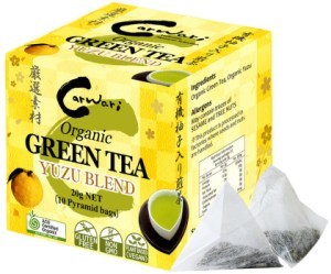 CARWARI Organic Green Tea Yuzu Blend x 10 Pyramid Bags