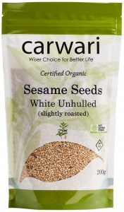CARWARI Organic Sesame Seeds White Unhulled 200g