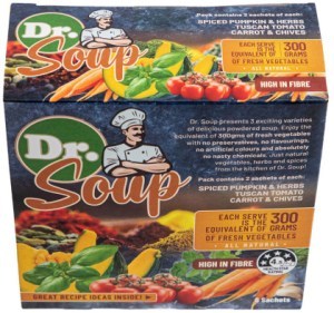 CELL-LOGIC Dr Soup Mixed Sachets (3 Flavours) 30g x 6 Pack (contains: 2 each of Spiced Pumpkin & Her