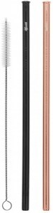 Cheeki Reusable S/S Straws Straight (Rose Gold, Black & Brush) 2Pack