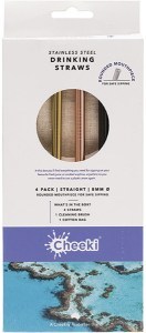 Cheeki Stainless Steel Straws Straight All Colours + brush 4pk