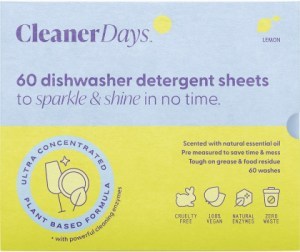 Cleaner Days Dishwasher Detergent Sheets Lemon 60pcs