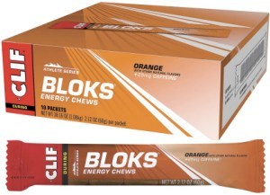 CLIF Bloks Energy Chews Orange 25mg Caffeine 18x60g