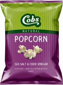 Cobs Natural Sea Salt & Cider Vinegar Popcorn  12x90g