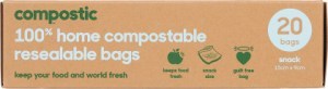 Compostic Compostable Snack Bags Resealable (15x9cm) 20Bags