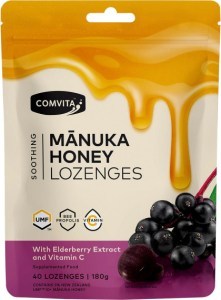 Comvita Manuka Honey Lozenges With Elderberry Extract & Vitamin C 40x4.5g